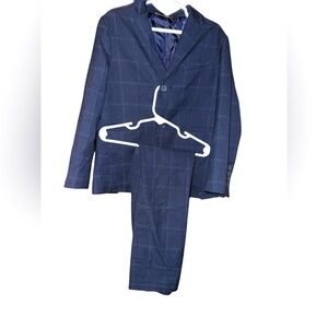 Kids Navy Checkered Suit Zara